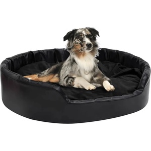 vidaXL 99x89x21 cm black plush/pleather 171264