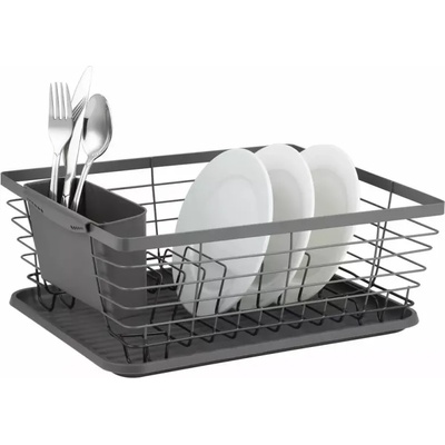 Kinghoff Сушилник за съдове Kinghoff KH 1715, Поставка за прибори, 36x30 см, Сив (KH 1715)