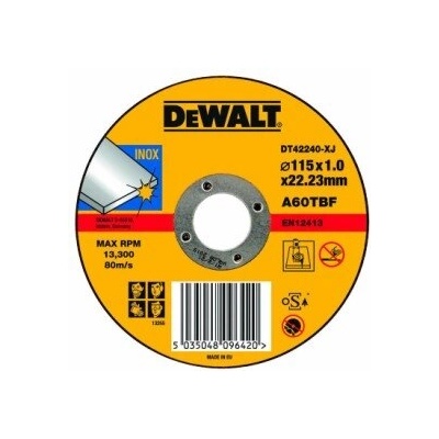 DEWALT Диск карбофлексов за рязане на метал и неръждаема стомана 115x1.0x22.2мм, DeWALT DT42240 (DT43901-QZ)
