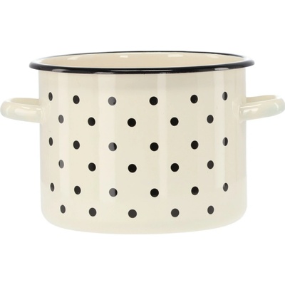 Pro-Tech shop Smaltovaný hrniec 4,5l 20cm biely vzor bodky 68414