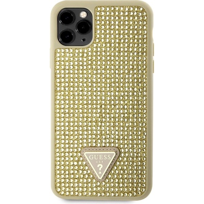 Pouzdro Guess, Rhinestones Triangle Metal Logo iPhone 11 Pro MAX zlaté