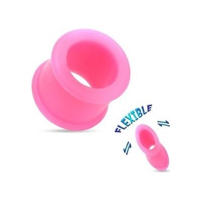 Šperky4U silikonový tunel do ucha růžový TN01037-04
