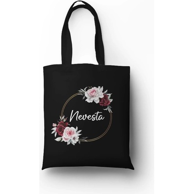 Personal plátená taška s potlačou Nevesta čierna