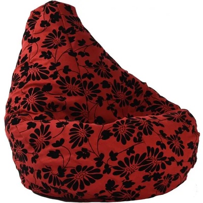 Pufrelax Пуф круша, 220л. , Nirvana Hobbit - Poppy, Перящ се калъф, Пълнеж от полистиролни перли, Гама Premium