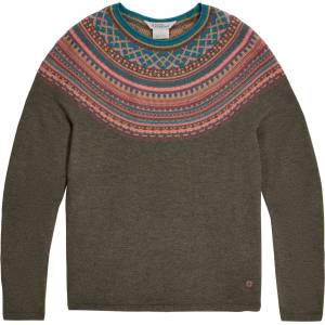 Royal Robbins Дамски пуловер Royal Robbins Women's Westlands Fairisle Crew Merino jumper - Everglade Htr Manzanita Pt (105-6806-0512)