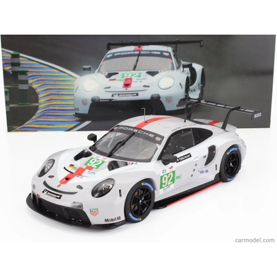 Ixo-models Porsche 911 991-2 Rsr-19 4.2l Team Porsche Gt N 92 24h Le Mans 2022 Michael Christensen Kevin Estre Laurens Vanthoor Bílá Šedá Červená 1:18