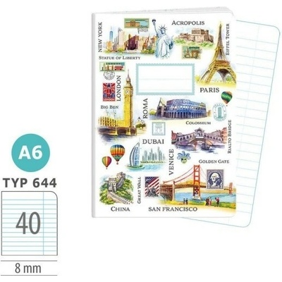 Argus Školní sešit 644 Travel Time A6 linkovaný