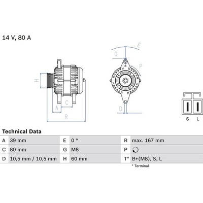 BOSCH 0 986 045 701 generátor (0986045701)