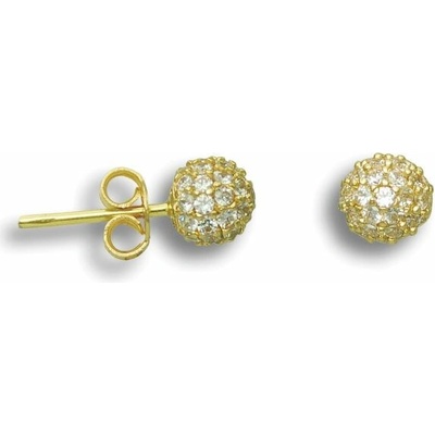 Gemmax 50 Zlaté náušnice zirkonové kuličky GLEYB-77691