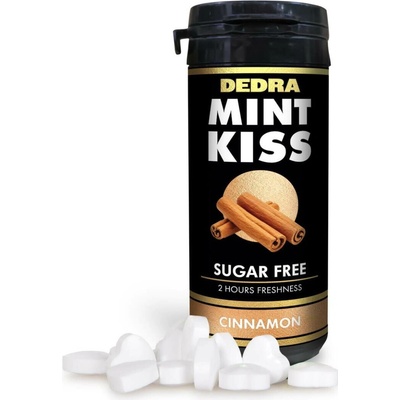 DEDRA MINT KISS skořicovo-mátové osvěžující pastilky bez cukru 28 g