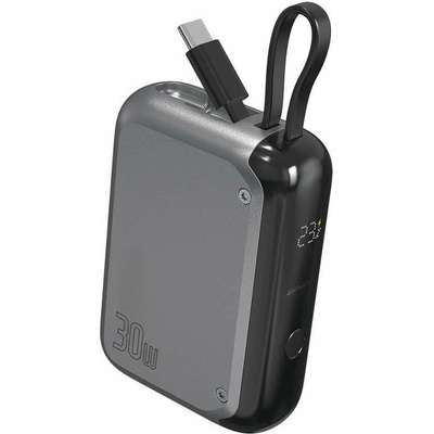 4smarts Външна батерия/power bank/ 4smarts Pocket (540699), 10 000mAh, сива, 1x USB-C(м), 1x USB-C(ж), 30W (540699)