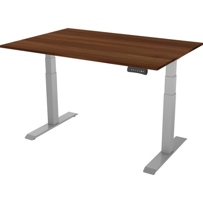 Delso Výškovo nastaviteľný stôl PROJUSTER 60 x 120 cm orech / sivá
