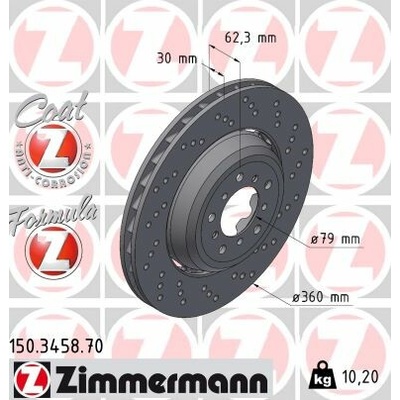 Brzdový kotúč ZIMMERMANN 150.3458.70 (150345870)