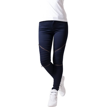 Urban Classics Дамски панталон в тъмносин цвят Urban Classics Ladies Stretch Biker Pants dark denim UB-TB1215-00731 - Тъмносин, размер 27