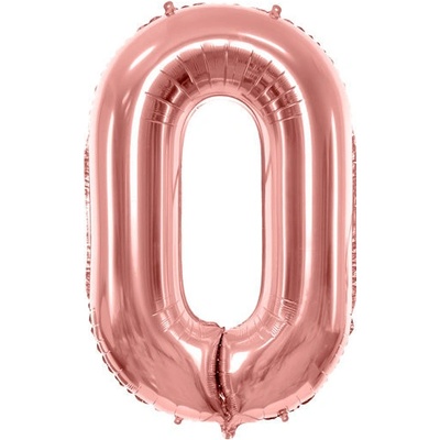 vybavsenaparty Fóliová číslice rose gold '0' 86 cm