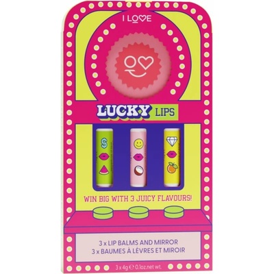 I Love Lucky Lips Watermelon balzám na rty 4 g + Coconut balzám na rty 4 g + Orange balzám na rty 4 g