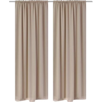 vidaXL 130374 2 pcs Cream Slot-Headed Blackout Curtains 135 x 245 cm (130374)