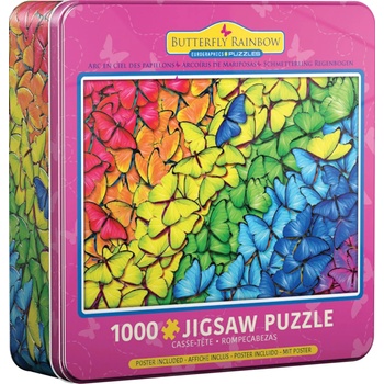 Image 1 of EUROGRAPHICS - Puzzle Metal Box - Butterfly Rainbow - 1 000 piese