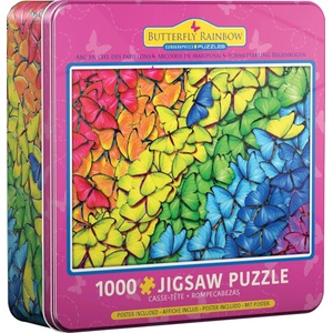 EUROGRAPHICS - Puzzle Metal Box - Butterfly Rainbow - 1 000 piese