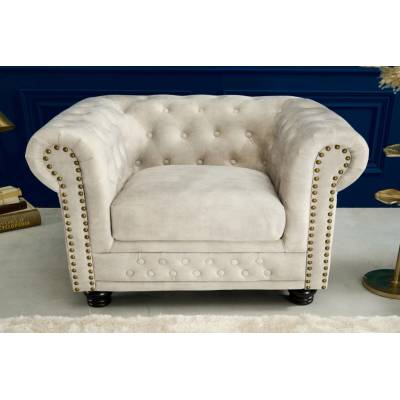 Bighome Chesterfield zamatové šampanské