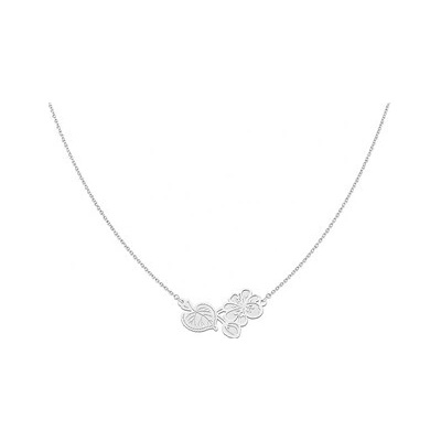 Auronitens Stříbrný náhrdelník květ s lístkem N1064