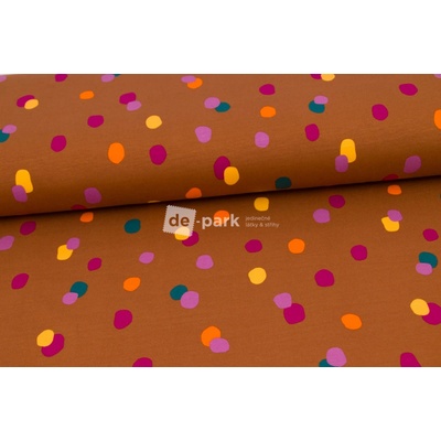 de-park Počesaná teplákovina - KOLEKCE BIG - Konfety - tmavá karamelová