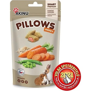 Akinu Pillows vankúšiky s mrkvou pre hlodavce 40 g