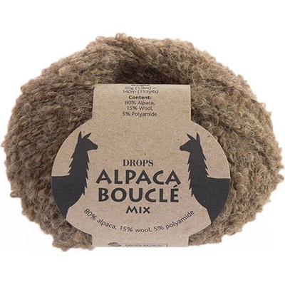 Příze DROPS Alpaca Bouclé mix 0602 - hnědá