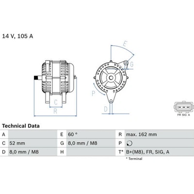 generátor BOSCH 0 986 081 090 BO 0986081090