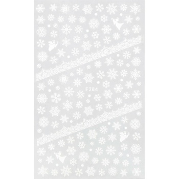 BIO NAILS Nálepka Vianoce F284 biela