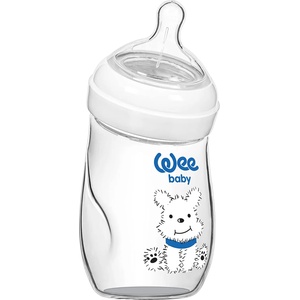 Wee Baby Стъклено извито шише Wee Baby - Natural, Куче, 260 ml (147) - ozone