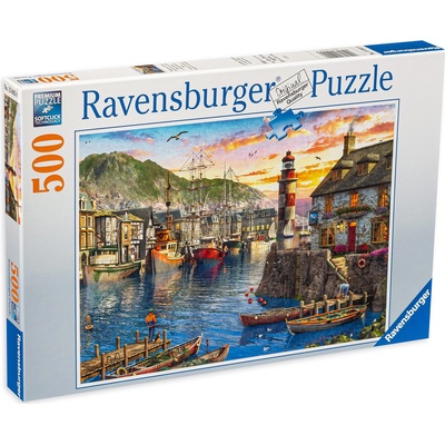Ravensburger Пъзел Ravensburger от 500 части - Край пристанището (15045)