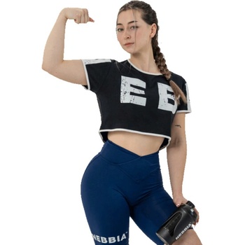 NEBBIA Dámske tričko Oversized Crop Top Game On Black