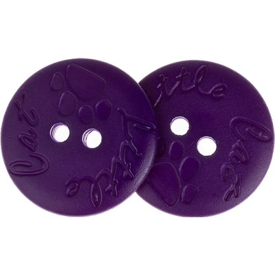 Bellatex Knoflík sada 6 ks prům. 18 mm Little Cat fialová