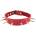 Rouge Leather Spiked Collar with 1 inch Spikes Red