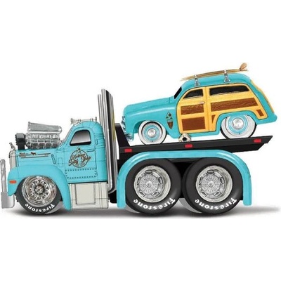 Maisto - Muscle Transports - 1953 MACK B-61 Flatbed 1950 Ford Woody, 1: 64