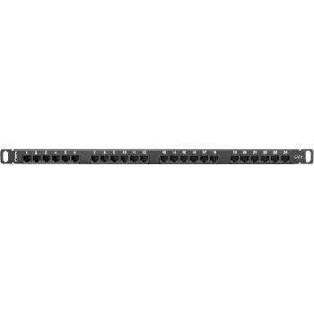 Lanberg Пач панел Lanberg patch panel 24 port 0.5U CAT. 6, black (PPU6-0024-B)