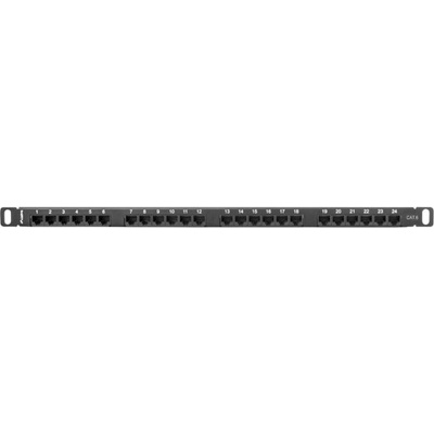 Lanberg Пач панел Lanberg patch panel 24 port 0.5U CAT. 6, black (PPU6-0024-B)