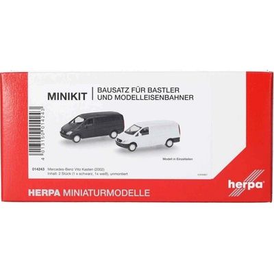 Herpa Sada 2ks: Mercedes-Benz Vito Kasten 2010 černá/bílá stavebnice 1:87