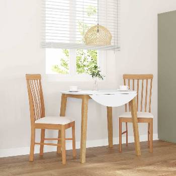 vidaXL Трапезни столове с възглавници 2 бр масивна дървесина гума (4102501)