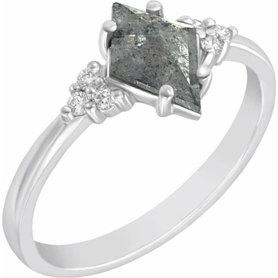 Eppi Unikátny prsteň so salt and pepper diamantom Dash R40834