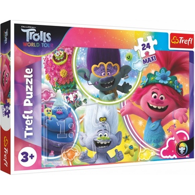 Trefl maxi Hudební svět Trollů/Trolls world tour 60 x 40 cm v krabici 40 x 27 x 4,5 cm 24 dílků