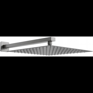 Mexen Slim дъждовна глава 30 x 30 см с рамо за душ, изчеткана в цвят gun gray (79130112-66)