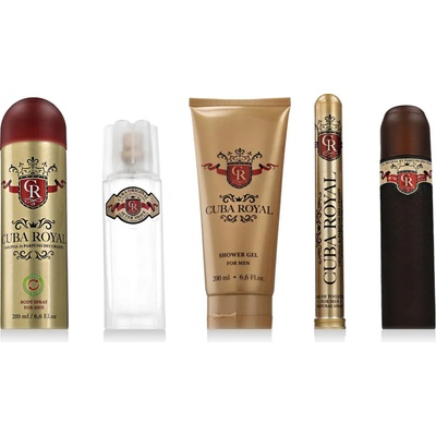 Cuba Royal dárková sada: EDT 100 ml + voda po holení 100 ml + sprchový gél 200 ml + deodorant 200 ml + EDT 35ml