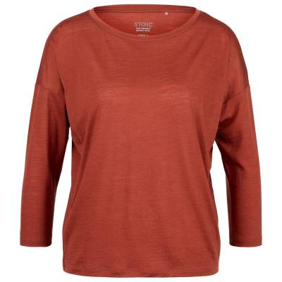 Дамска мериносова блуза Stoic Women's MerinoChill MMXX. Göteborg 3/4 Crew Merino shirt - Barn Red - размер 3XL (916-4692-0317)