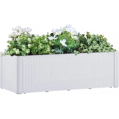 VidaXL vyvýšený záhon se samozavlažováním bílý 100x43x33 cm
