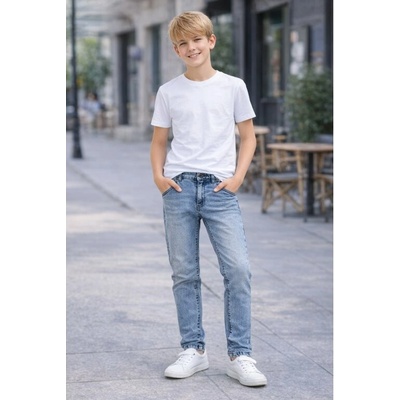 Alega chlapčenské moderné rifle slim fit modrá