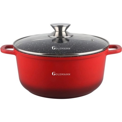 Goldmann 28 см (6, 5 л) индукционна тенджера с мраморно покритие и стъклен капак Goldmann модел GM-7328R (GM-7328R)
