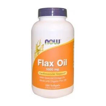 NOW Органично ленено масло - Flax Oil Organic 1000 мг. - 250 дражета - NOW FOODS, NF1772