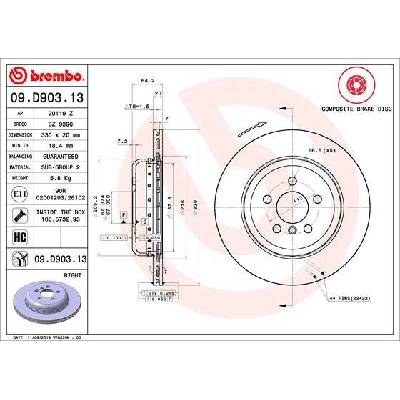 Brzdový kotúč BREMBO 09.D903.13